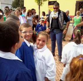 il sindaco fiengo con la festa studenti.. primo giorno di scuola